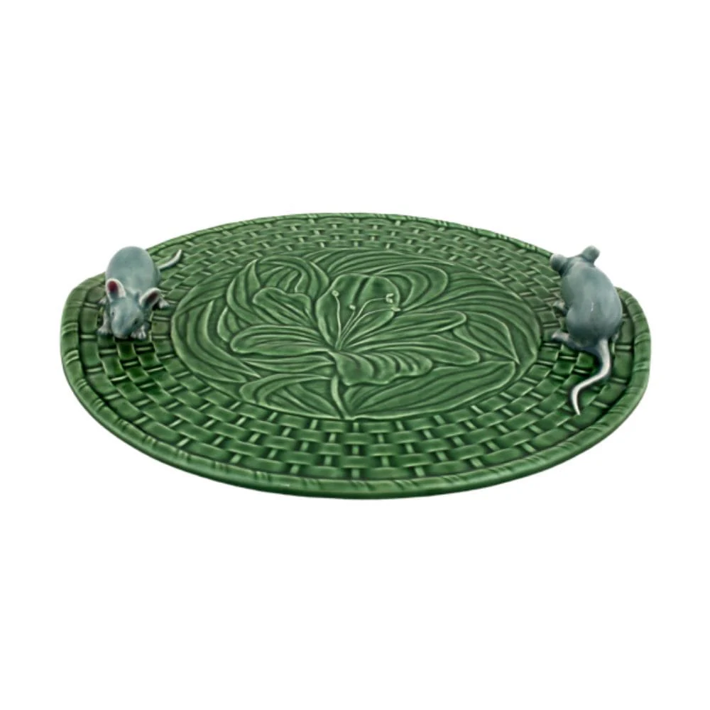 Bordallo Pinheiro &#8211; Plateau Fromage Vert avec souris