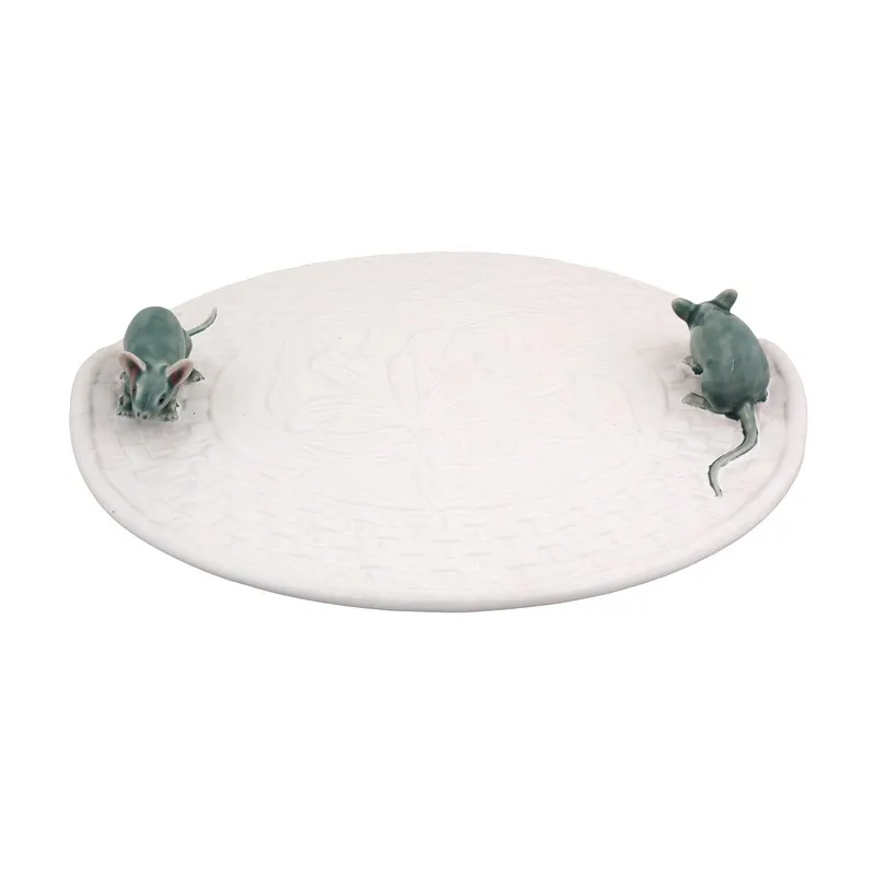 Bordallo Pinheiro &#8211; Plateau Fromage Blanc avec souris